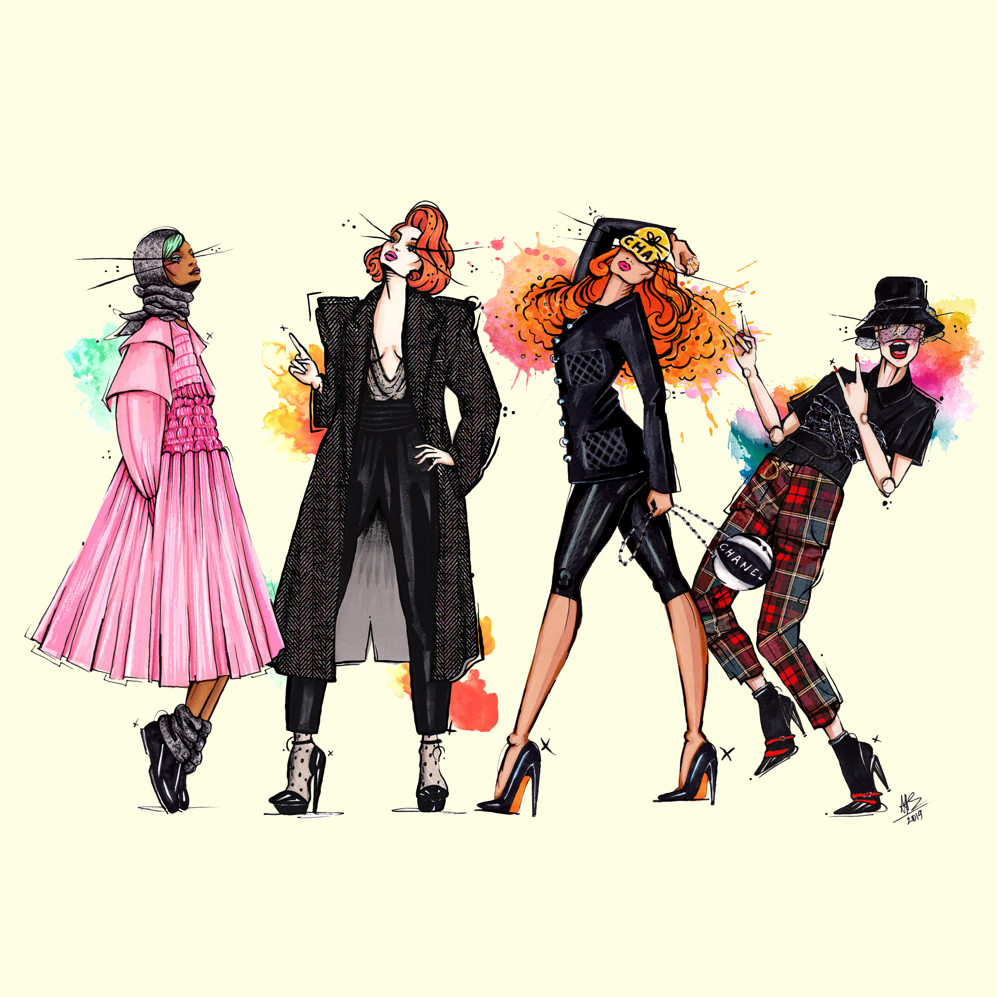 aase hopstock bold vibrant fashion illustration